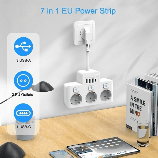 75. Colokan EU 4 Lubang + USB