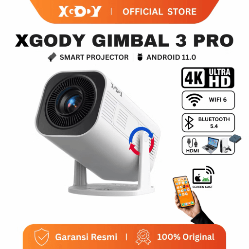92. Proyektor XGody Gimbal 3 Pro